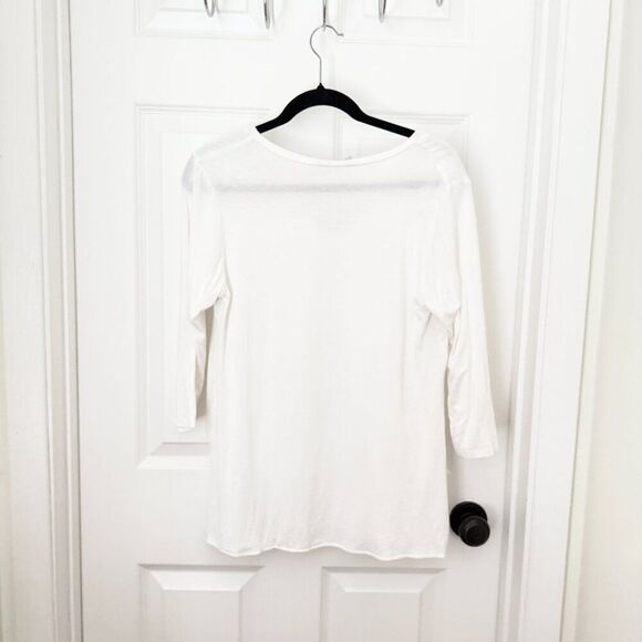 Women Lola & Sophie V Neck Layered Light Weight Top in White Size Medium - Picture 2 of 8